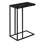 Monarch Specialties 3763 Accent Table - 25"H/Black Marble/Black Metal-Product dimensions: 15.75 Inch W x 9.45 Inch D x 24 Inch H