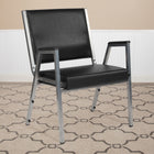 Flash Furniture HERCULES Series Black Antimicrobial Vinyl Bariatric Medical Reception Arm Chair-18 Gauge Steel Frame