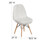 Flash Furniture Shaggy Dog White Accent Chair-Protective Plastic Floor Glides