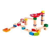 Hape Crazy Roller Stack Track Set-This do-it-yourself marble block set features all the thrills of marble speed racing with its unique configurations. Includes blocks, tracks, marbles, and everything needed to create this fun track.