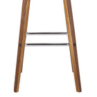 Armen Living Vienna 30" Bar-Height Bar Stool - Brown-Sturdy walnut wood finished construction is brilliantly accented by sleek faux leather upholstery