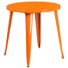 Flash Furniture 30" Round Orange Metal Indoor-Outdoor Table-Metal Cafe Table