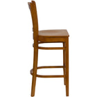 Flash Furniture HERCULES Series Vertical Slat Back Cherry Wood Restaurant Barstool-Vertical Slat Back Design