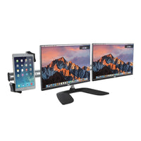 CTA Tri-Screen VESA and Tablet Workstation (PAD-TSVT)-Triple mounting system along slide-positioning bar for tablet and monitor