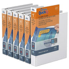 QuickFit Jr. Hevy Duty 8.5" x 5.5" View Binder - Round Ring - 1" - White - 6 Pack-3 Ring Binder