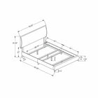 Monarch Specialties 5950Q Queen Size Bed - Grey Linen With Chrome Legs-All parts with assembly instructions included