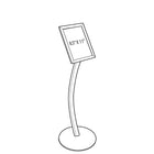 Azar Displays Frame Floor Display on Curved Stand, 8.5" x 11" (300235-SLV)-Vertically & Horizontally