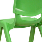 Flash Furniture Green Plastic Stackable School Chair with 12" Seat Height - 10 Pack-Designed to encourage proper sitting habits