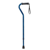 Drive Medical Adjustable Offset Handle Cane with Gel Hand Grip, Blue Crackle-Blue Crackle, Aluminum