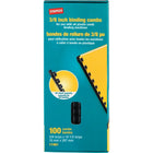 Staples Plastic Binding Combs, 3/8", Black, 100-Pack-60-sheet capacity