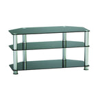 TygerClaw TV Stand for 23" - 50" TV, 17.7" x 35.4" x 19.7", Black-3-Layers TV Stand with 3 black glasses