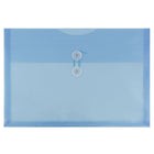 JAM Paper Plastic Envelopes with Button and String Tie Closure, Legal Booklet, 9.75 x 14.5, Blue Poly, 12 Pack (219B1BU)-Blue