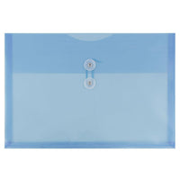 JAM Paper Plastic Envelopes with Button and String Tie Closure, Legal Booklet, 9.75 x 14.5, Blue Poly, 12 Pack (219B1BU)-Blue