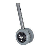 Drive Medical Heavy Duty Bariatric 5" Walker Wheels, Without Extension Legs, 2 Pack-Silver Vein, Rubber