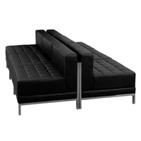 Flash Furniture – Ensemble de sièges Hercules Imagination avec 6 fauteuils de centre, noir-Revêtement en cuir souple noir
