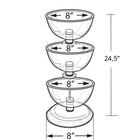 Azar 3-Tier Bowl Display, 8" (720308)-Polycarbonate & Metal