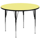 Flash Furniture 60'' Round Activity Table with Thermal Fused Laminate Top and Standard Height Adjustable Legs, Yellow-Yellow Laminate