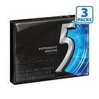 Wrigley 5 Gum Peppermint Cobalt Sugar-Free Chewing Gum - 3 Pack-Long lasting, soft chew stick gum