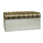 Elegance Diamond Crystal Beaded Champagne Color Mirror Jewelry Box-Modern and meaningful decorative design perfect for home decor or office display, wedding ceremony, birthday part, festival greetings etc.