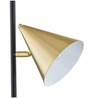 Union & Scale MidMod 60.6" Metal Floor Lamp with Cone Shades-Brass metal shade
