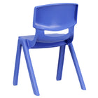 Flash Furniture Plastic Stackable School Chair with 13.25" Seat Height - Blue-Lightweight Design