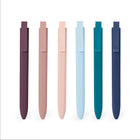 Poppin Flat Top Retractable Ballpoint Pen – Assorted – 12 Pack-Black Ink