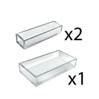 Azar Displays Deluxe Tray 3 Piece Set, Narrow Trays and Large Tray (556222)-Counter top displays