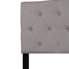 Flash Furniture Cambridge Tufted Upholstered Queen Size Headboard - Light Grey Fabric-Button Tufted with Diamond Pattern Stitching