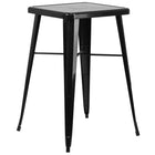Flash Furniture Commercial Grade 23.75" Square Black Metal Indoor-Outdoor Bar Height Table-Metal Cafe Bar Table