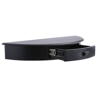 kieragrace Providence Morris Half Moon Shelf - Black, Matte Finish-Floating shelf with drawer measures 4" x 10" x 24”