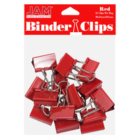 JAM Paper Binder Clips, Medium, 1.25"/32mm, Red, 30 Pack-32mm Binder Clip