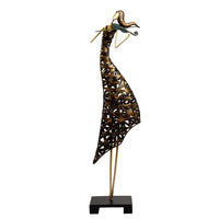 Truu Design Antique Iron Female Violin Player Statue, 22 inches, Brown-Measurement: this cute female violin player statue measures 3"L x 22.25"H x 6"W in dimensions
