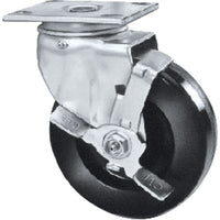 Heavy-duty Emaxx Kingpin Casters, Wheel Dia", 6, Swivel, Swivel W/brake, 2 Pack-Swivel w/brake