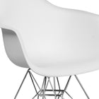 Flash Furniture Alonza Series Plastic Chair with Chrome Base - White-Waterfall Seat Reduces Leg Strain