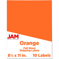 JAM Paper Full Page Sticker Paper Shipping Labels - 8-1/2" x 11" - Orange - 10 Pack -English only packaging