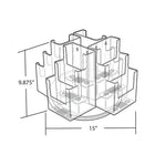 Azar Displays 12-Pocket Revolving Trifold Brochure Holder (252811)-Made from crystal styrene