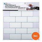 Truu Design Subway Peel and Stick Wall Tiles, 10 x 10 inches, White, 6 Pieces-Premium quality tiles: wall peel and stick backsplash tiles are made of high-quality, durable eco-friendly PVC plastic, water-resistant and mold resistant which never turn yellow with time