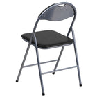 Flash Furniture HERCULES Series Black Vinyl Metal Folding Chair with Carrying Handle-CA117 Fire Retardant Foam