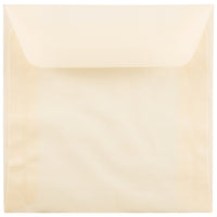 JAM Paper 8.5 x 8.5 Square Envelopes, Spring Ochre Ivory Translucent Vellum, 50 Pack (PACV530I)-Spring ochre translucent envelope