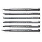 Staedtler Pigment Liners - Black - 6 Pack-6 black pigment liners