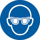 Accuform Signs Safety Goggles Pictogram Labels, Vinyl, Roll, 4" L x 4" W-Format Roll