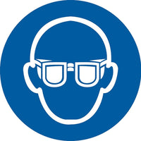 Accuform Signs Safety Goggles Pictogram Labels, Vinyl, Roll, 4" L x 4" W-Format Roll