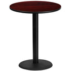Flash Furniture 36'' Round Laminate Table Top, Mahogany with 24'' Round Bar-Height Table Base (XURD36MATR24B)-Bar Height Hospitality Table