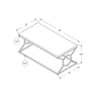 Monarch Specialties 3400 Coffee Table - Glossy White With Chrome Metal-Statement worthy coffee table for a living room, family room, den, or office space