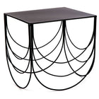 Truu Design Scallop Nesting Side Table, 18 x 15.5 inches, Black-Small table nests under the big table for space-saving storage solution when not in use