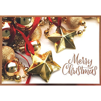 Mill Brook Studio "Merry Christmas" Stars Greeting Cards with Envelopes - 5-3/8" x 7-3/4" - 18 Pack-Greeting Cards