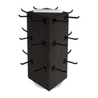 Azar Interlock Peg Tower with Revolving Base and Hooks - 8" x 8" x 20" - Black-Sold in multiples of: 1