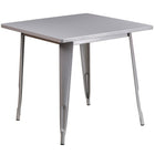 Flash Furniture 31.5'' Square Silver Metal Indoor-Outdoor Table Set with 4 Arm Chairs (ET-CT002-4-70-SIL-GG)-31.50"W x 31.50"D x 29.50"H