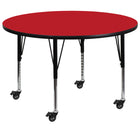 Flash Furniture Mobile 48" Round HP Laminate Activity Table, Red-Popular Round Activity Table