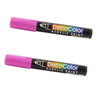 Marvy Uchida Chisel-Tip Acrylic Paint Marker - Pink - 2 Pack-Colour: Pink